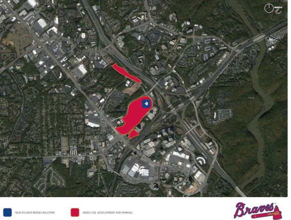Braves ballpark site is in the Cumberland near the I-75/I-285 junction in Cobb County