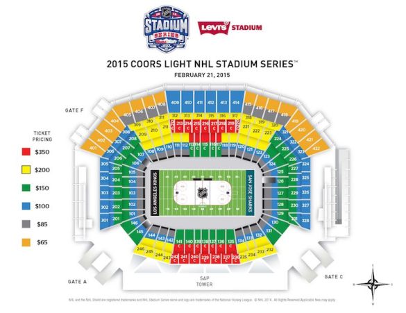 Seating chart for Stadium Series game