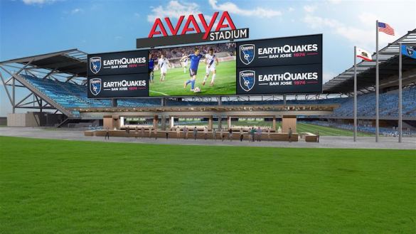 View of scoreboard from fan lot area and Coleman Avenue