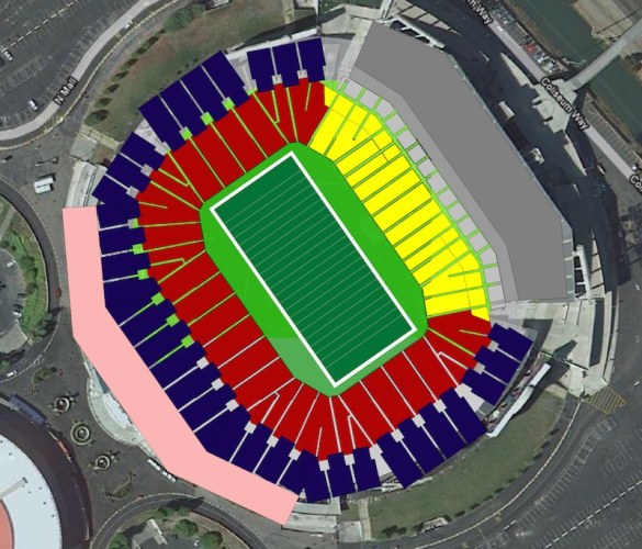 Two-deck bowl built adjacent to existing east stand