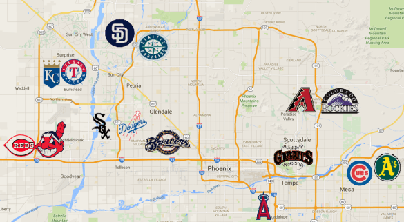 Map of Cactus League parks from Royals Review